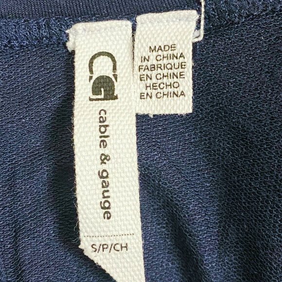 Cable & Gauge Women's S Sleeveless Round Neck Pockets Tie Front Drawstring Blue - Picture 5 of 8